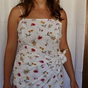 White Dress with pink yellow flowers